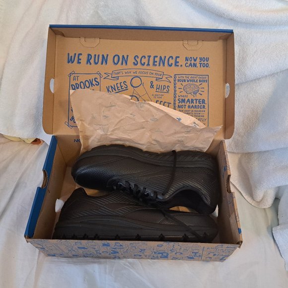 Brooks Addiction 2 Men's 13 Wide (2E) Brand New Black Lace Up Walking Shoe - Picture 4 of 7